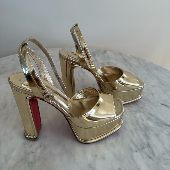 Christian Louboutin Shoes - Christian Louboutin Amali Alta 130 Mirror Leather Platform Sandals
